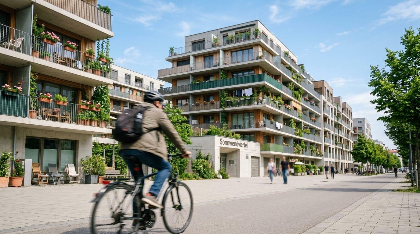 Moderner Wohnbau im Sonnwendviertel in Favoriten