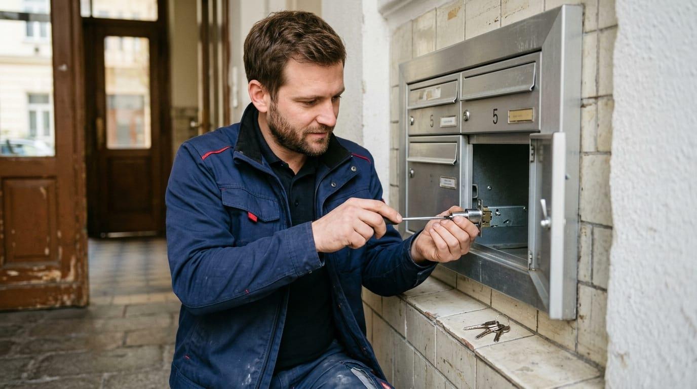Briefkastenschloss-Tausch an einer Briefkastenanlage in Wien durch ZackAuf