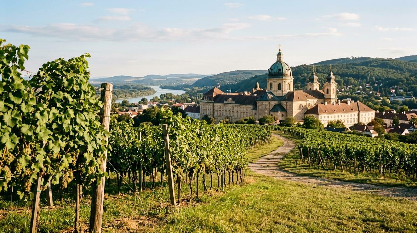 Stift Klosterneuburg über den Weingärten – Einsatzgebiet von ZackAuf