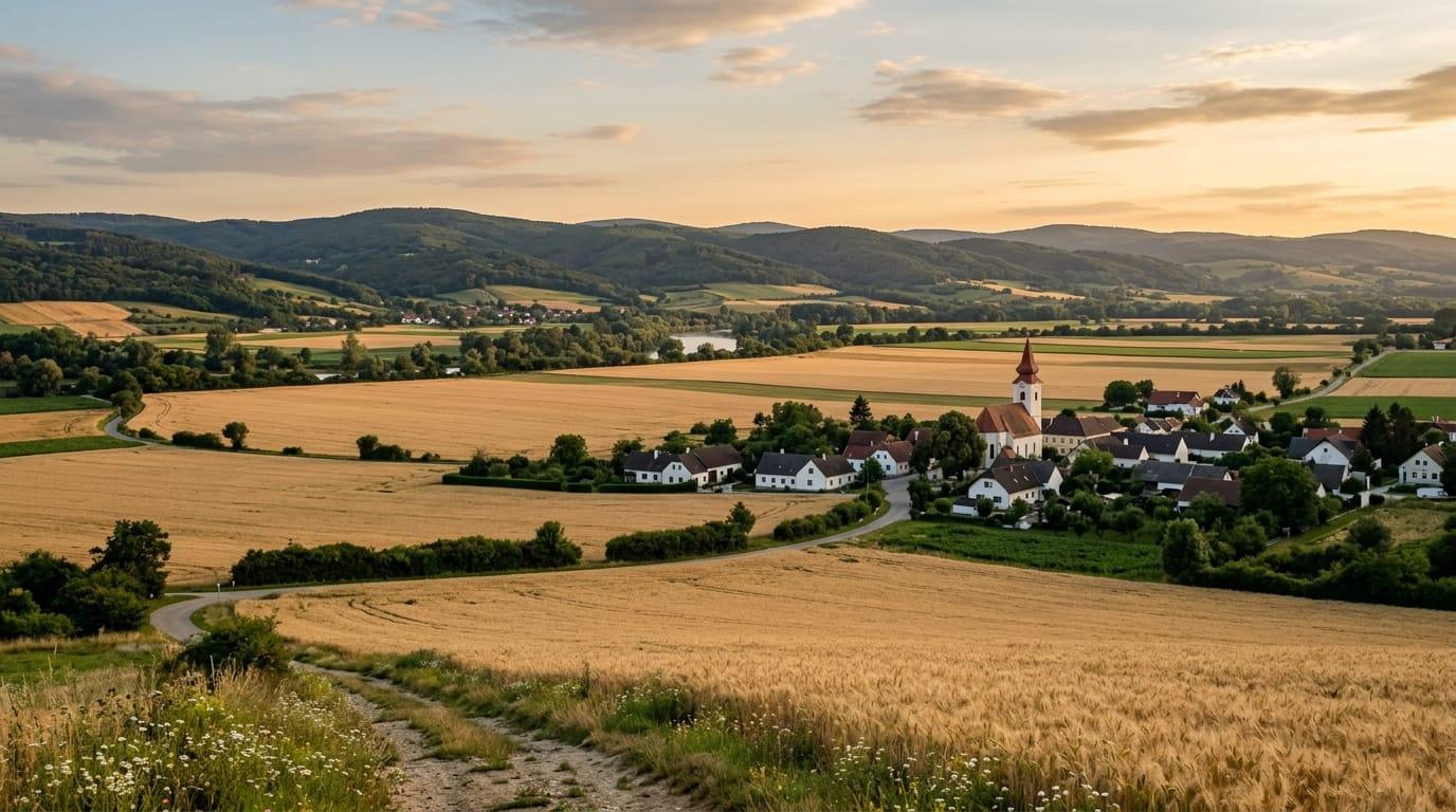 Panorama des Tullnerfelds in Niederösterreich – die Heimatregion des Schlüsseldiensts ZackAuf